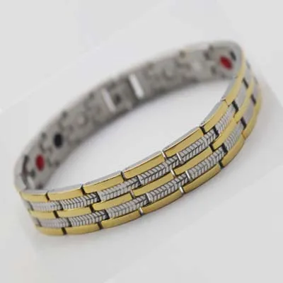 4in 1 Bacelets Mens Stainless Steel Titanium ion germanium Power energy Balance Hologram Health font b