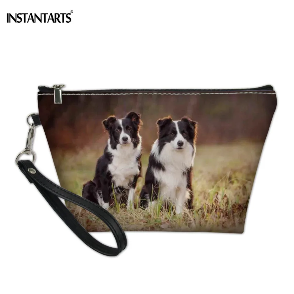 INSTANTARTS Border Collie 3D Животные Собаки принты женские косметички на молнии Макияж сумка для хранения путешествий туалетные принадлежности сумки женские