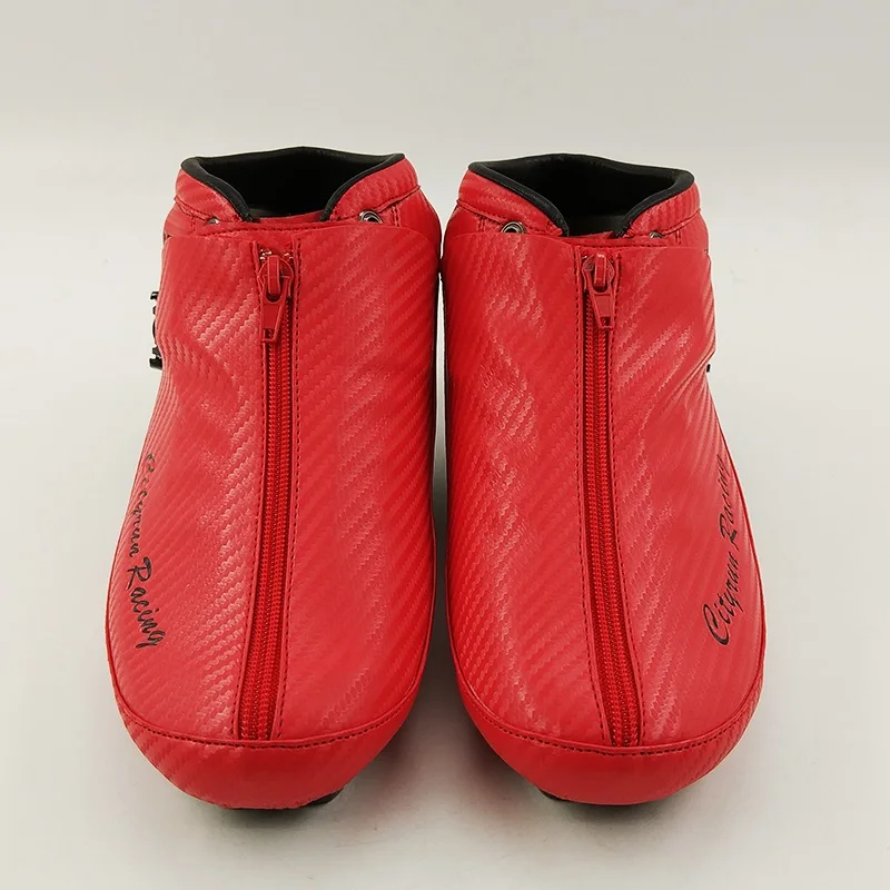 Новые ботинки для катания на коньках для взрослых и детей, обувь для катания на коньках для женщин и мужчин, профессиональные ботинки для катания на роликах, черные, желтые, красные, синие ботинки - Цвет: red