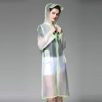 

Long Hooded Raincoat For Women Waterproof Rain Coat Camping Transparent Cloak Adult Costume For camping Men Travel Raincoats