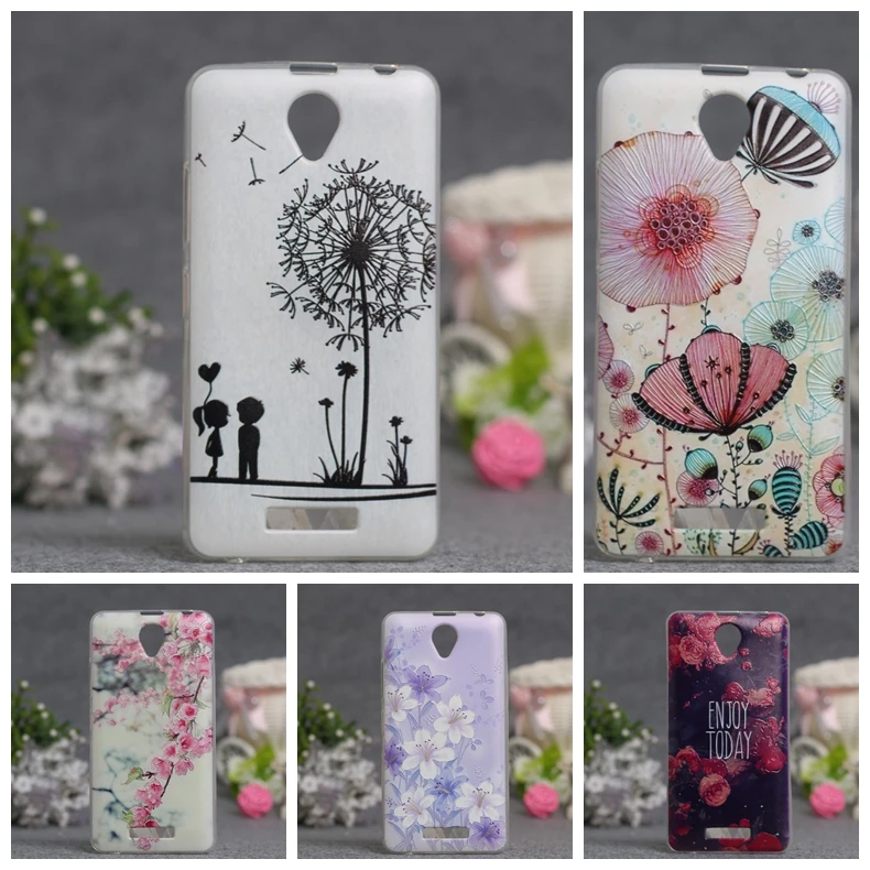 

Luxury 3D Style Cartoon Flowers Zebra Clear Back Cover Soft TPU Case For Lenovo A5000 A 5000 Slim Thin Silicone Phone Cases