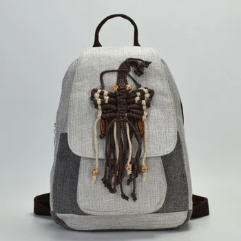 

Fashion Friend Gifts Nice Butterfly Appliques Women Backpacks!Hot Lady Appliques backrack All-match National Canvas Backpack