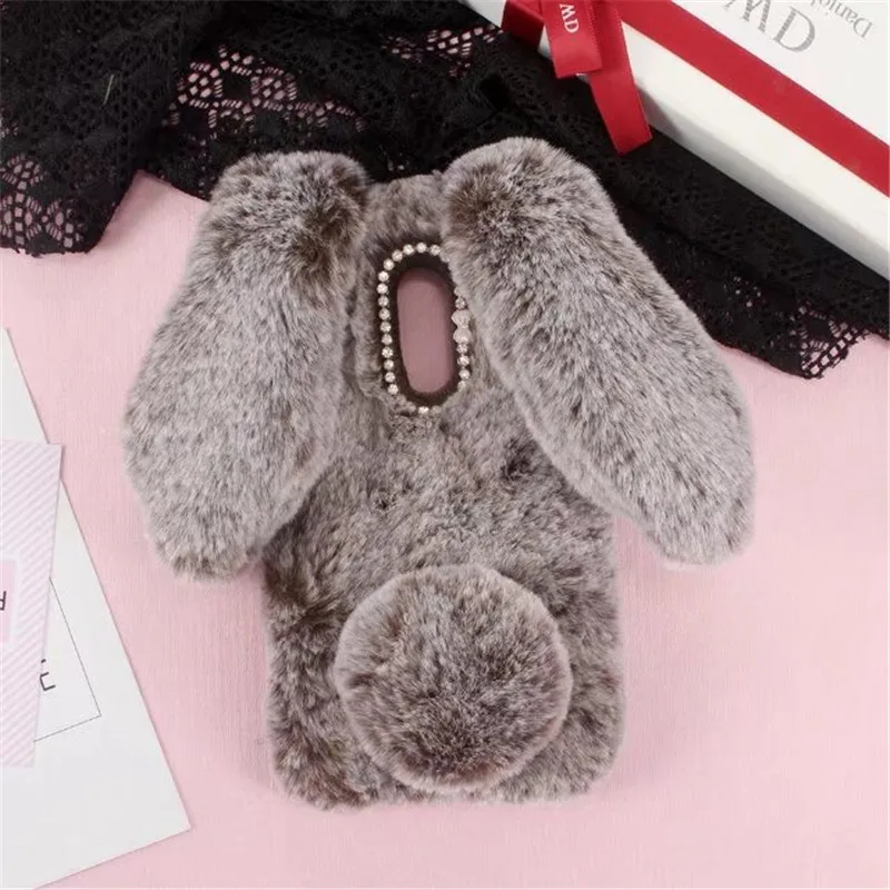 

Rabbit Hair Fluffy Case For Xiaomi Redmi 5 Plus 6A 7A 8A Cover For Redmi Note 4 4X 6 7 8 Pro 8T Cute Rabbit Fur Diamond Capinha