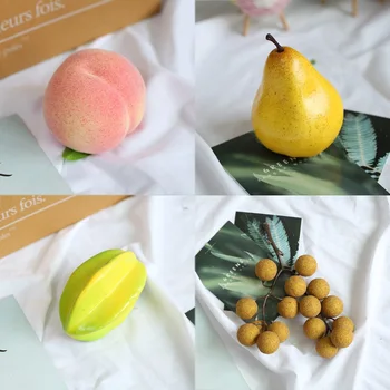 

Simulation Fake Fruit Model Artificial Lemon Apple Pear Banana Peaches Carambola Wedding Party Photography Studio DIY Ornaments