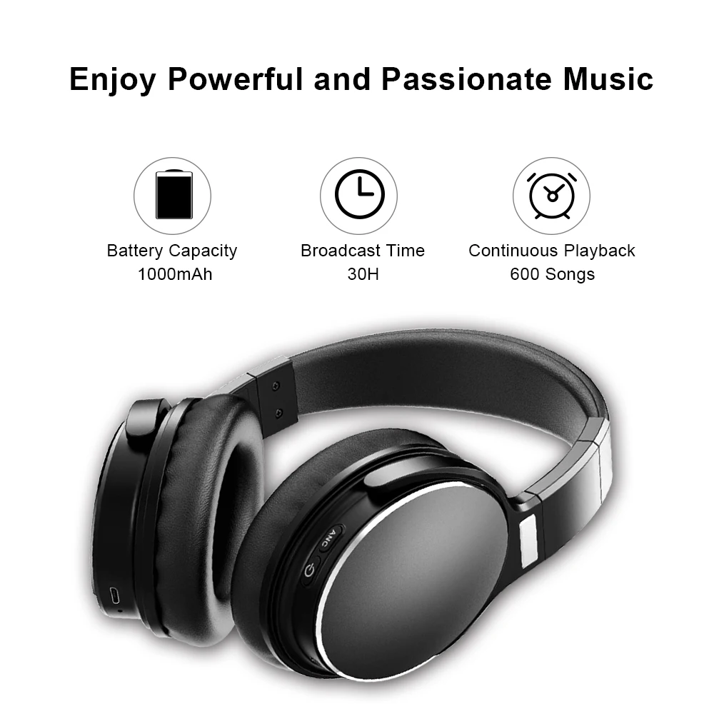 Беспроводные спортивные наушники ALWUP H1 активное шумоподавление Bluetooth Hi Fi 30 часов
