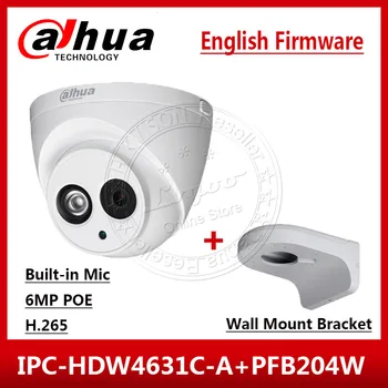 

Dahua IPC-HDW4631C-A OME Orders 6MP MIC POE IR50m IP67 IK10 ip camera IPC-HDW4433C-A With Wall Amount PFB204W with logo