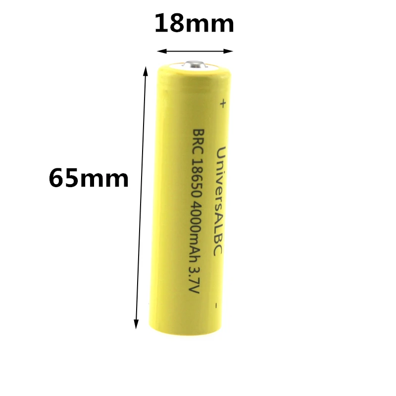 BRC 18650 4000mAh 3.7V Battery Rechargeable Li-ion 18650 Battery For Flashlight Headlamp Power Bank Shaver Fan