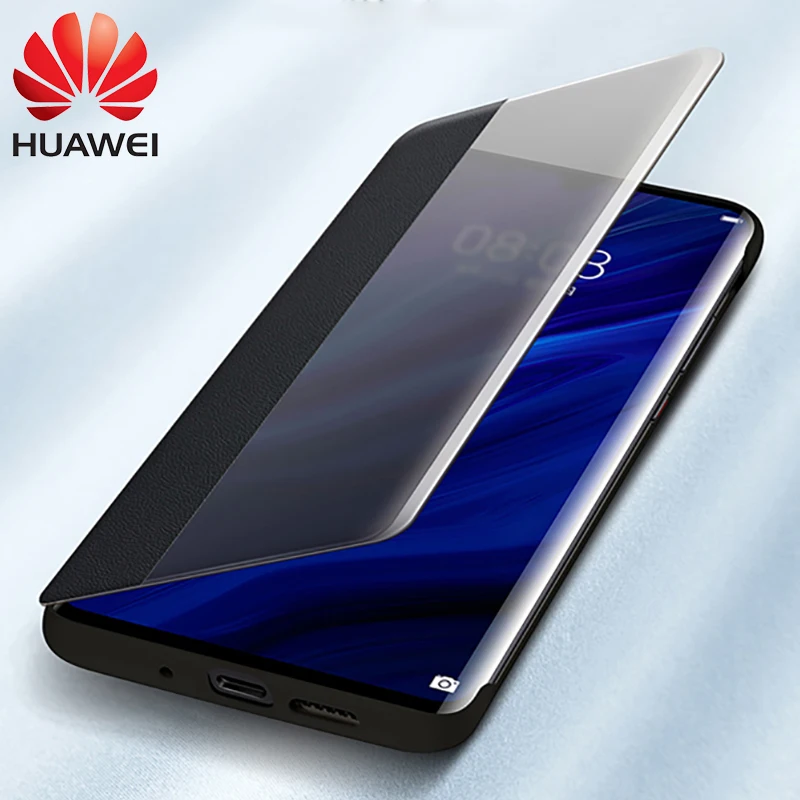 Original Huawei P30 Pro Cover Case Huawei P20 flip Case PU Leather Official case Huawei P20 Pro Smart View touch Flip phone case