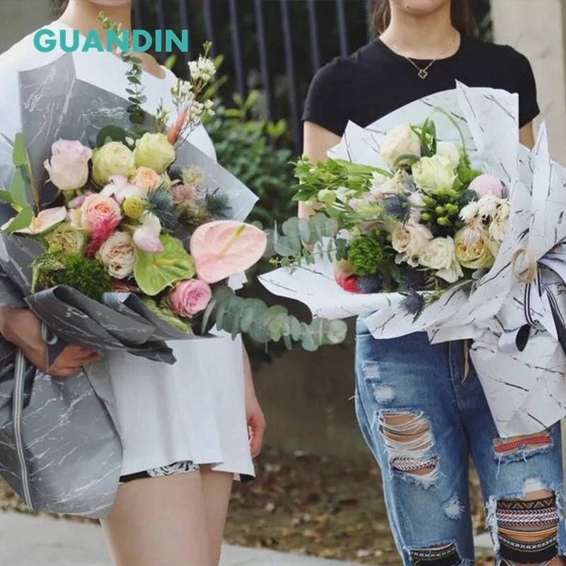 GUANDIN оберточная бумага для красных цветов толстая Мраморная цветочный цветок