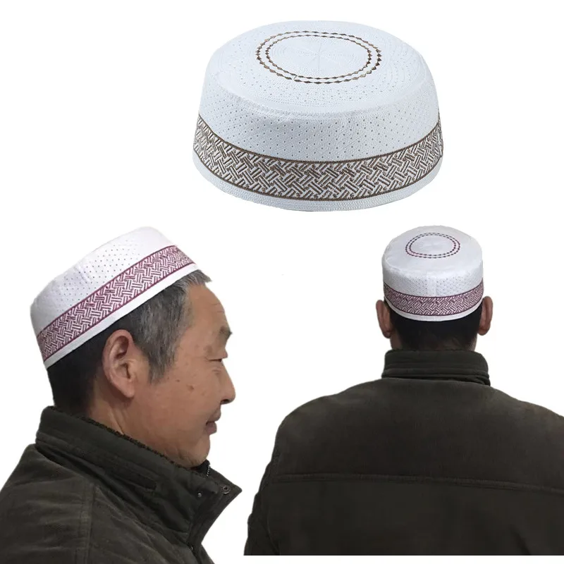 1PCS Mens Turkish Muslim Skull Cap Islamic Arabic Hat Saudi Topi Prayer Namaz
