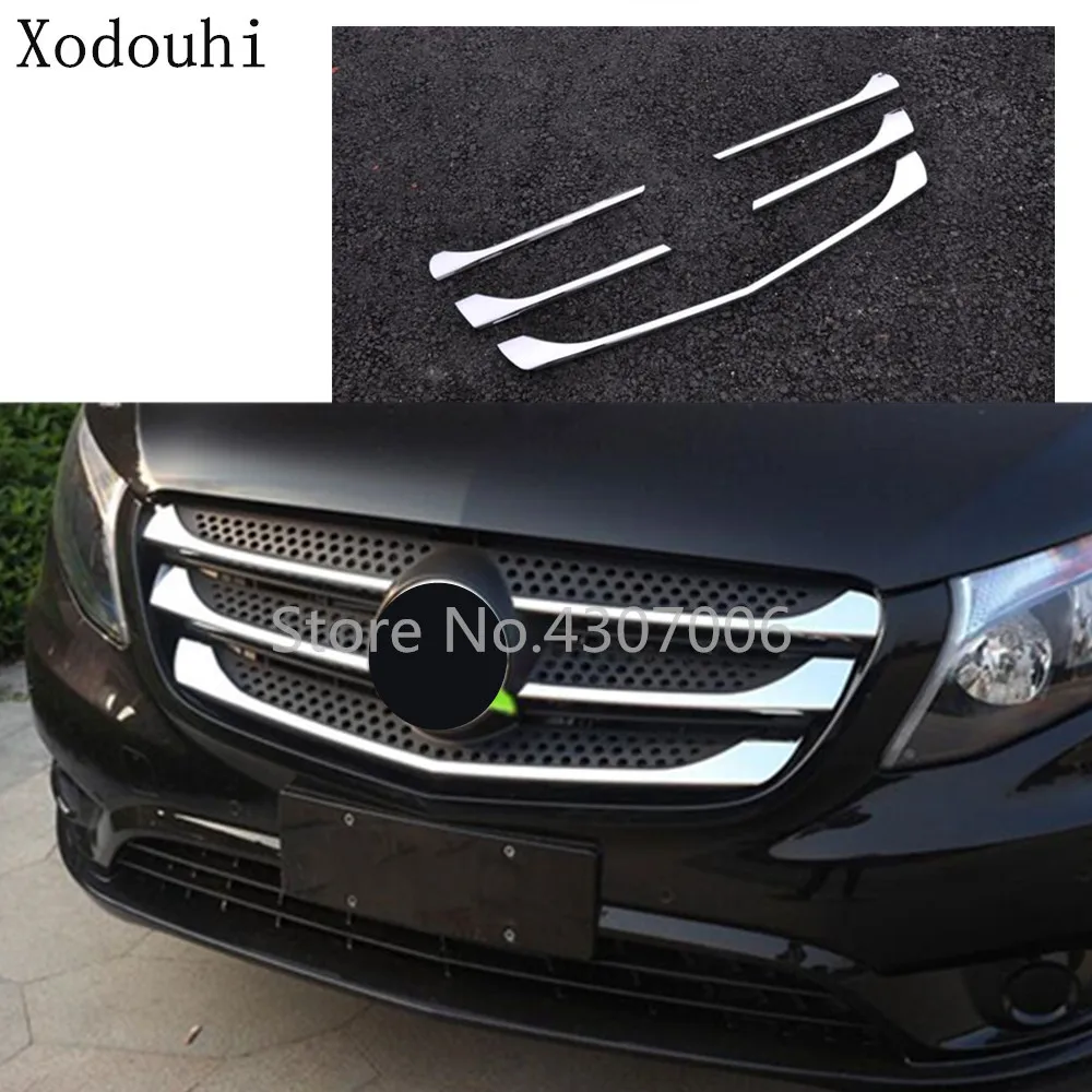 

Car body cover protect detector ABS chrome trim Front up Grid Grill Grille For Mercedes Benz Vito W447 2017 2018 2019