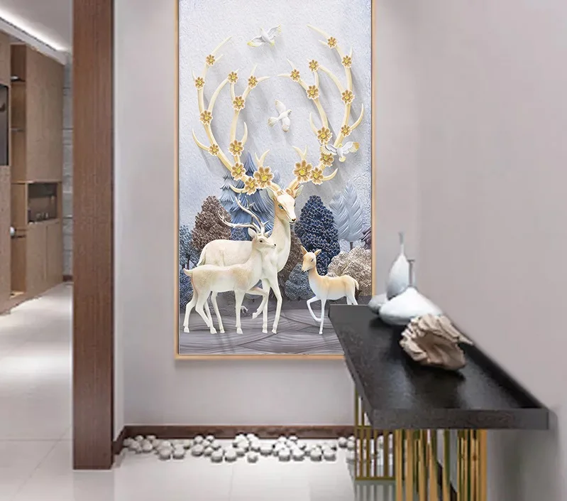 

Custom Modern Deer Wallpaper Contracted Pattern Wallpaper Wall Mural For Bedroom Wall covering Home Decoration YM-XG327