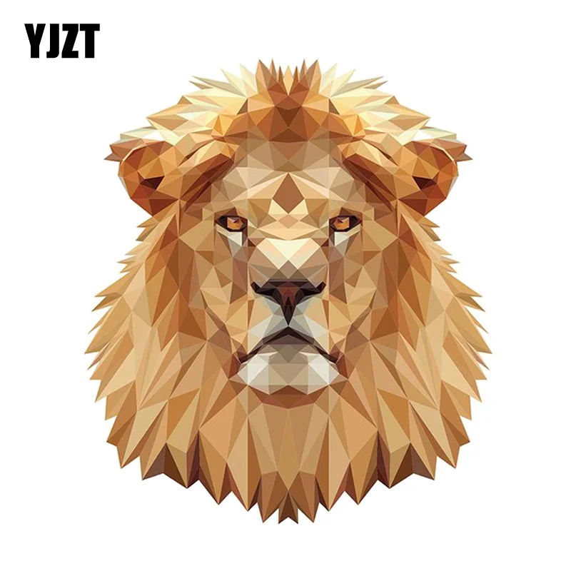 

YJZT 12.6CM*14.4CM Funny Lion Head Portrait Decal PVC Motorcycle Car Sticker 11-00632