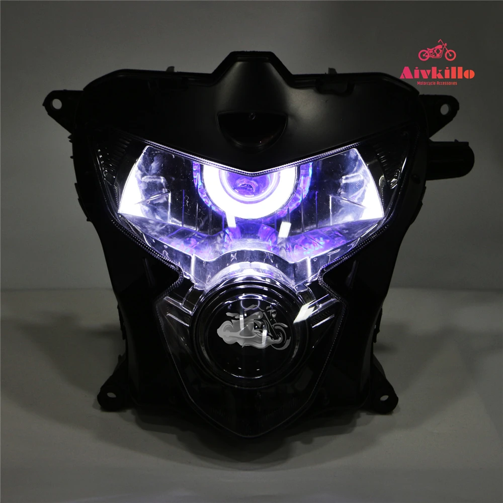 Подходит для 2004 2005 GSXR600/750 GSXR 600 K4 запасные части налобный фонарь с ангельскими