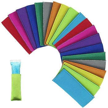 

20 Pack Ice Pop Sleeves Popsicle Holders Bags, Neoprene Fabric, 10 Colors