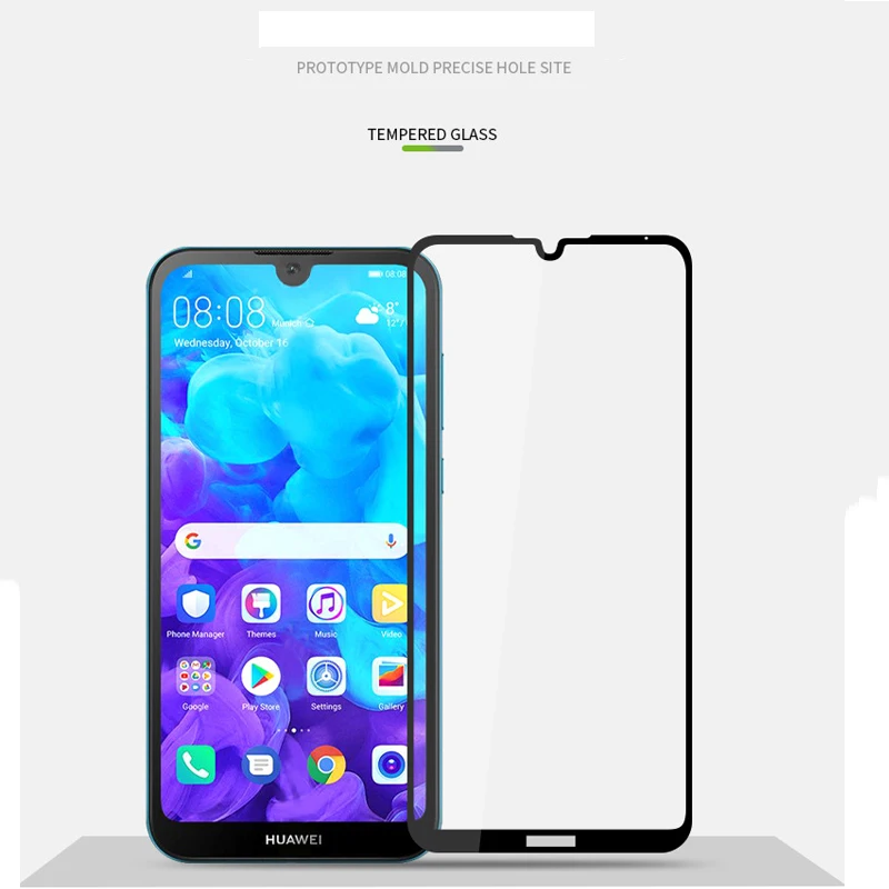 9D полное клей защитное стекло на Honor 8 S протектор экрана для Huawei Lite 8C 8X Y5 2018 Y 5 2019X8