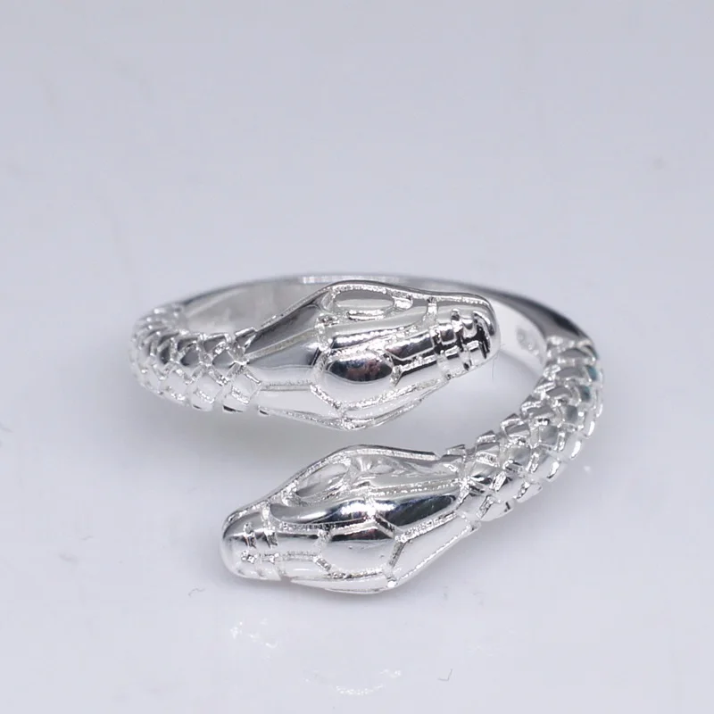 OMHXZJ,, Европейская мода, женские, мужские, вечерние, свадебные, подарок, серебряное кольцо с открытым 925 пробы в виде змеи, RR261
