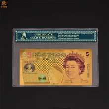 Set de papel de moneda de varios colores, colección de billetes de oro de 5 libras, para decoración con COA