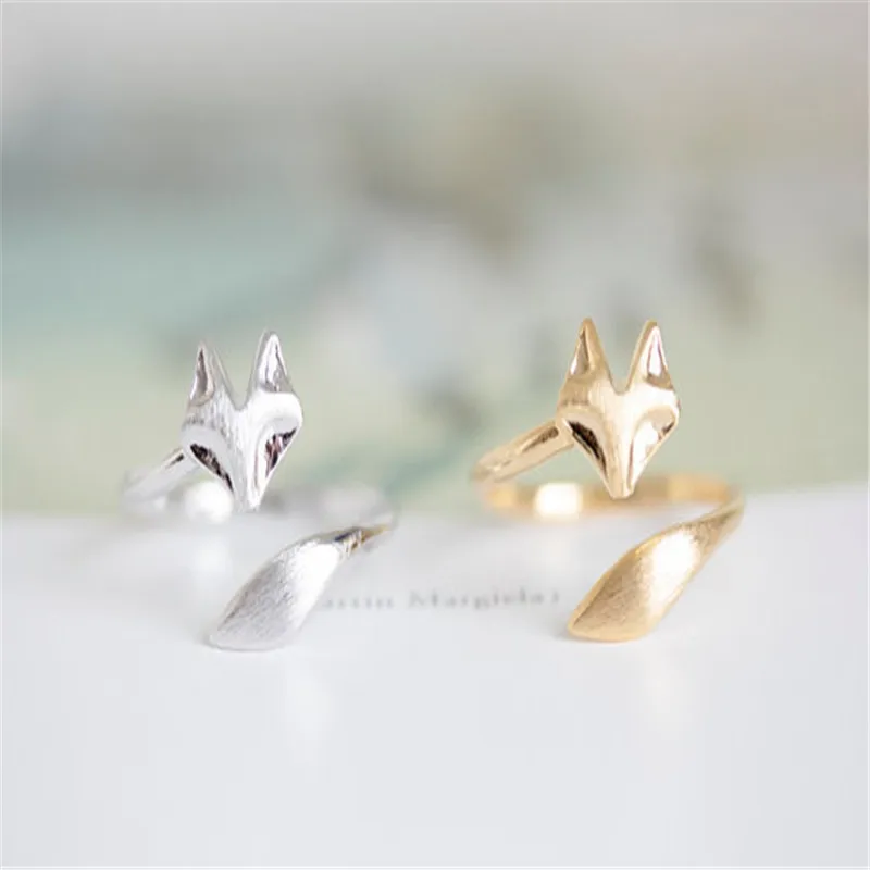 

European fashion fox rings for women made by alloy plated 3 colors not fade Simple animal fire fox rings women as gift Hot sell