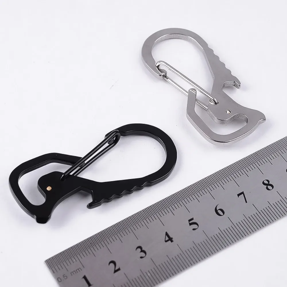 Portable Stainless Buckle Carabiner Keychain Key Ring Clip Hook Bottle Opener Outdoor Tools luggage climbing Accessories#YL10
