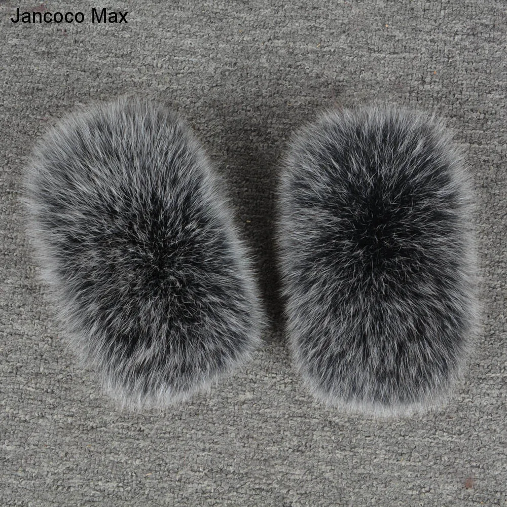 Jancoco Max зима 2019 женские манжеты из натурального лисьего меха на запястье енота для