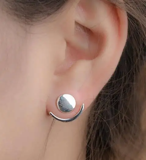 3 golden stud earrings for women
