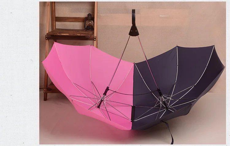 Креативный автоматический зонтик для двух человек, большая площадь, двойной зонтик для влюбленных пар, модный многофункциональный ветрозащитный зонтик