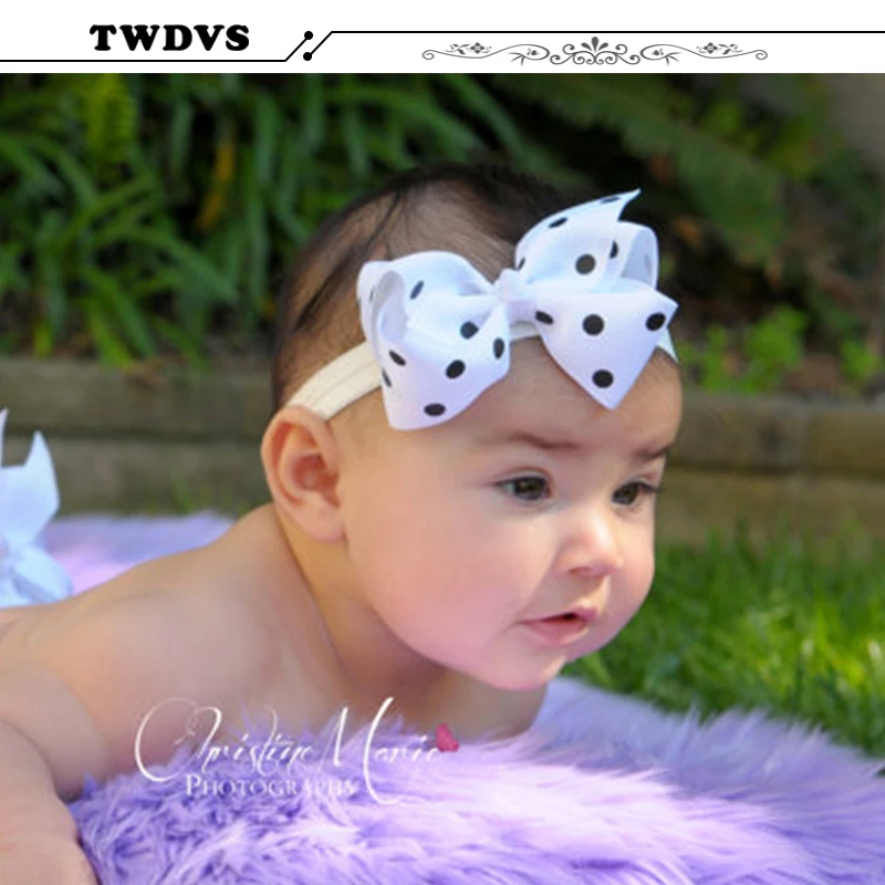 TWDVS Baby Bow Headband Girls Lace Headband Infant Knitting Hair Weave Bowknot Elasticity band Baby Hair Accessories W005