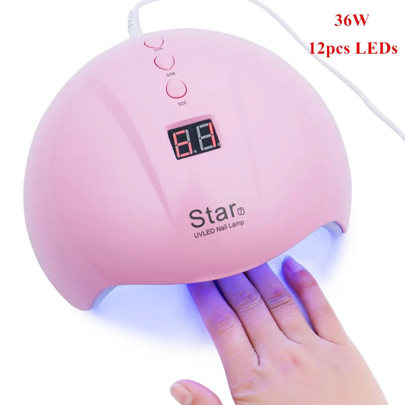 

Nail Dryer 30W UV LED Nail Lamps 60s/120s Smart Time Setting Nail Art Machine for Curing All Gels Varnish USB Connector