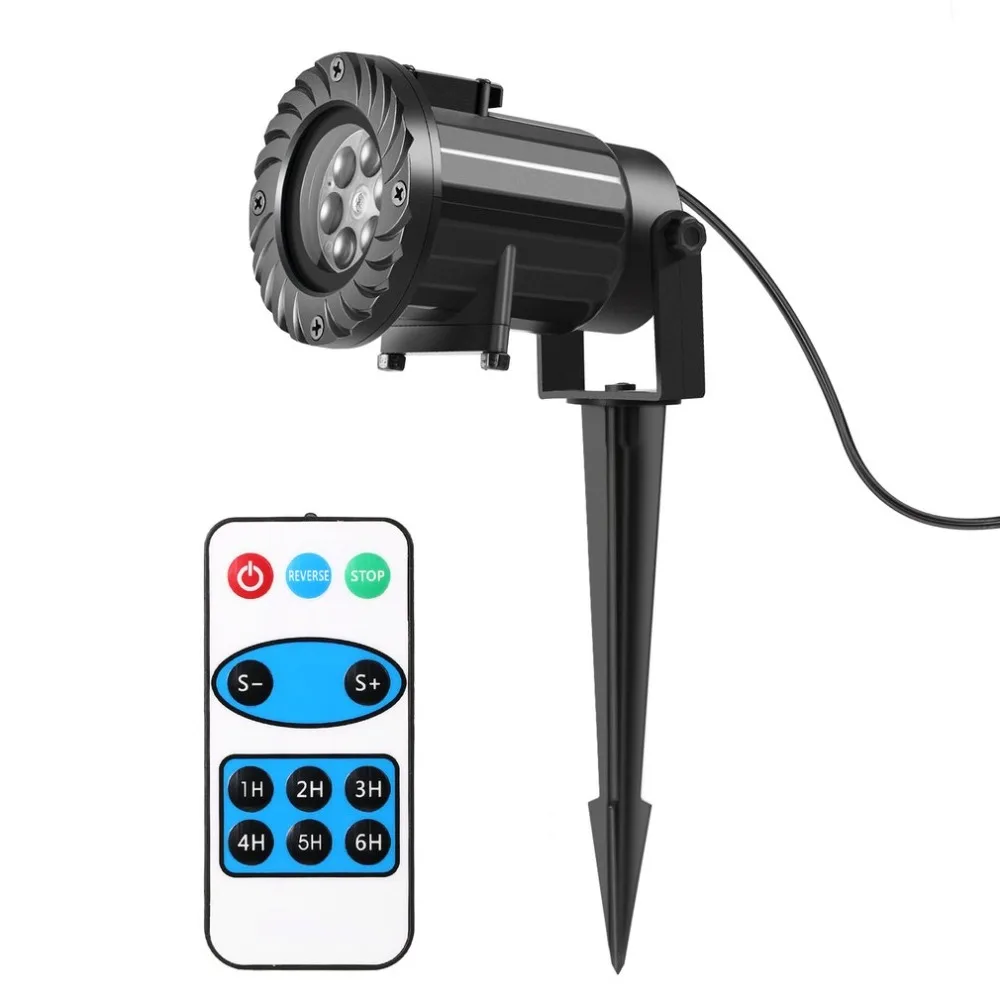 Светодиодный Ландшафтный проектор огни RF RC прожектор вращающаяся проекция света с 15 шт. узор объектив для рождественской вечеринки декор