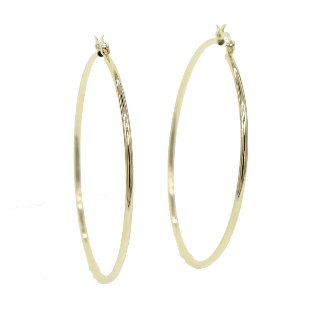 

New arrival Silver Gold color 60mm big Hoop Earrings for women Round big earring