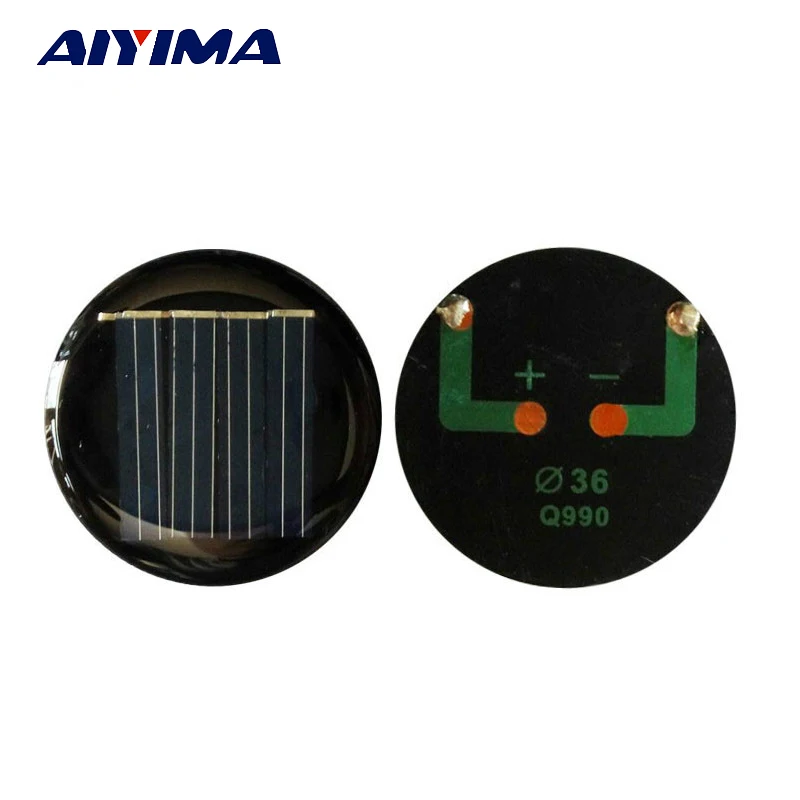 

AIYIMA 10PCS Solar Panel China D 36mm Diy Solar Cell Photovoltaic Panel Modules LED Light Toys Sunpower Power Bank Solar Panel
