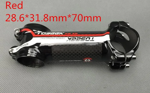 red 70mm S107 велосипед трубка из углеволоконного сплава для подъемный кран ультра легкий посылка Углеволокно велосипедный Руль 28,6*31,8 мм 60/70/80/90/100/110 мм - Цвет: red 70mm