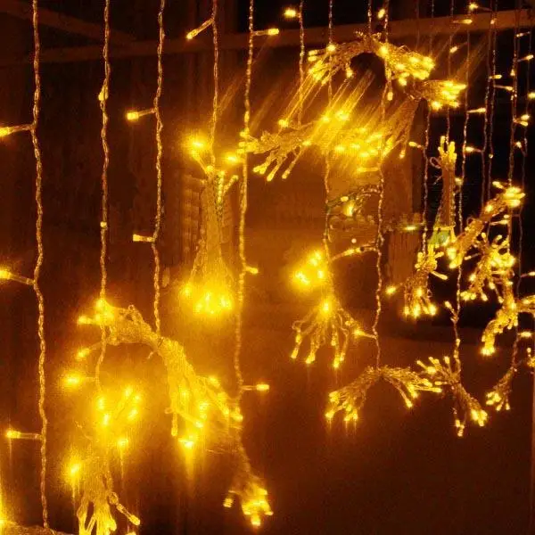 Светодиодный сосулька огни строки Рождество гирлянда со сказочными огнями открытый дом для свадьбы/вечерние/Шторы/сада