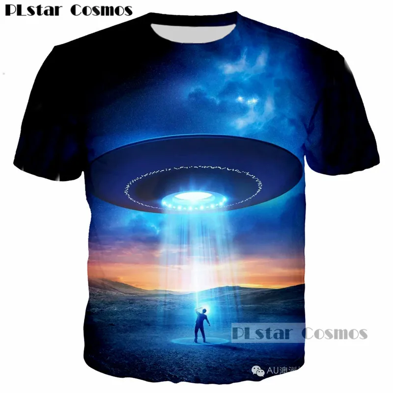 

PLstar Cosmos Cool T-shirt Men/Women 3d Tshirt Print UFO Aliens Galaxy Summer Tops Tees T shirt Fashion tshirt hip hop tops