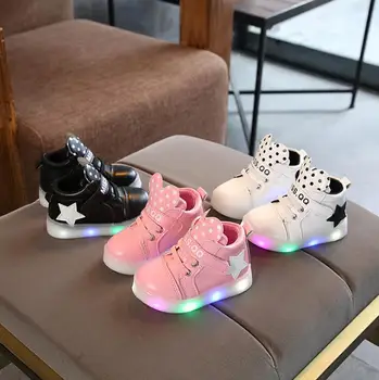 

All season Hook&Loop children casual shoes LED lighted Sports running sneakers kids glowing fashion girls boys shoes footwear
