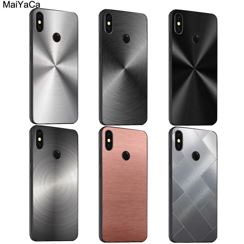

MaiYaCa Dark Brushed Metal Texture TPU Case For Xiaomi Redmi S2 6 6A 6pro 4X Note 5 Pro 5A 7 Mi 8 9 6X A2 Mix 2s Max 2 3 F1