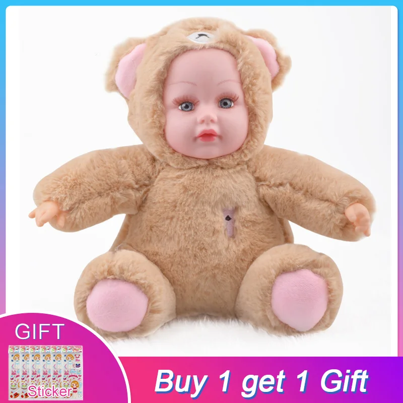 

UCanaan 10.6Inch/27CM Bear Play Lovely Cartoon Stuffed Bear Kids Birthday Gift Cute Stand 3D Eyes Bear Plush Toy Animals