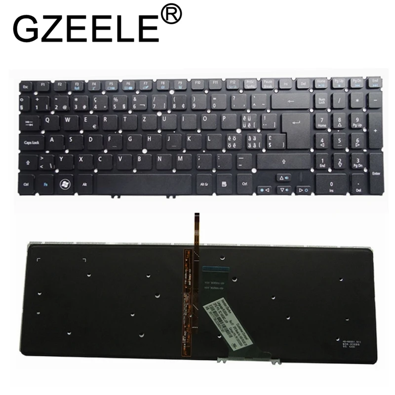 

GZEELE Новый швейцарский SW с подсветкой Клавиатура ноутбука для ACER V5-571G V5-571 V5-551G V5-571P V5-531 M3-581 V5-531P