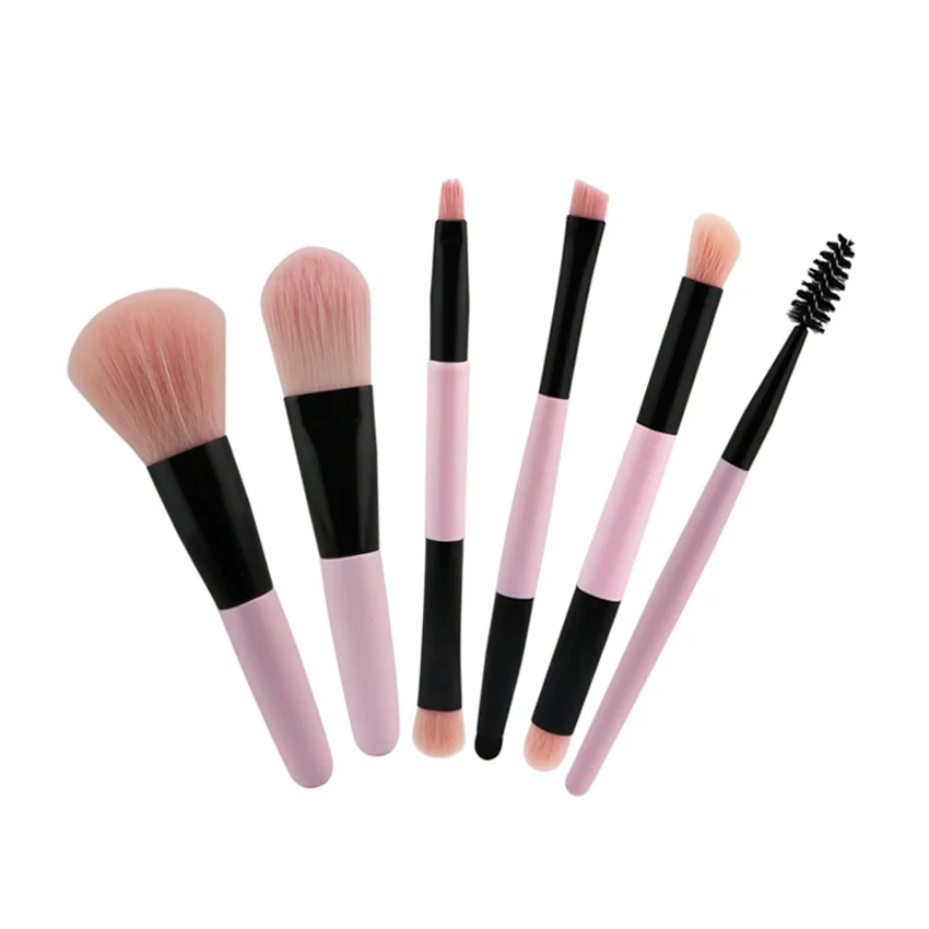 

6PCS Double Head Pro Multifunction Cosmetics Eyebrow Eyeshadow Brush Facial Powder Foundation Blush Makeup Brushes Tools Kit