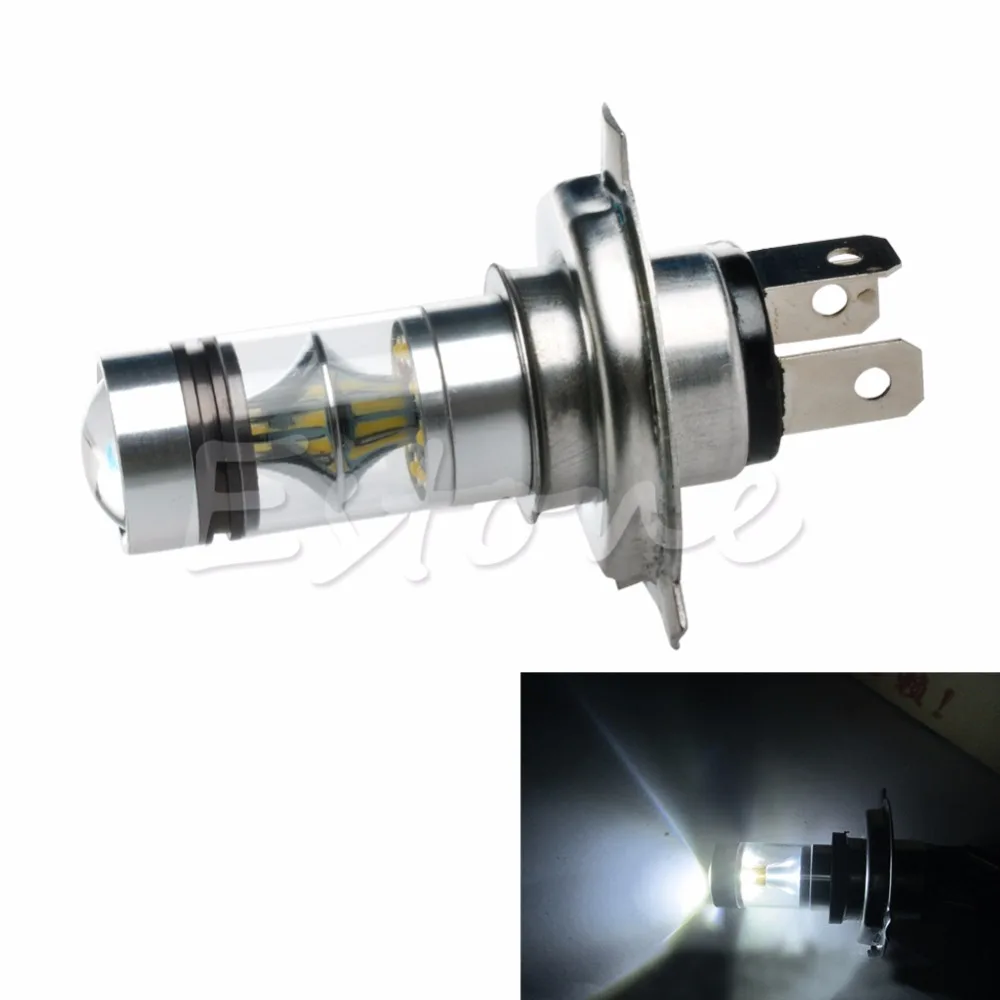 

New 1pc H4 100W LED 20-SMD Projector Fog Driving DRL Light Bulbs HID White