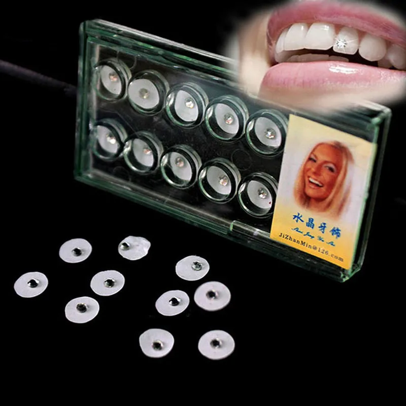 

10Pcs Diamond Bur Dental Material Teeth Whitening Studs Denture Teeth Crystal Ornament Oral Hygiene Tooth Decoration