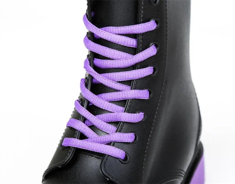 New Arrivals Women Lace-up Martin Rain Boots Short Ankle Motorcycle Rainboots Matte Colors Waterproof Water Shoes Wellies #ZJ176 Women's Shoes