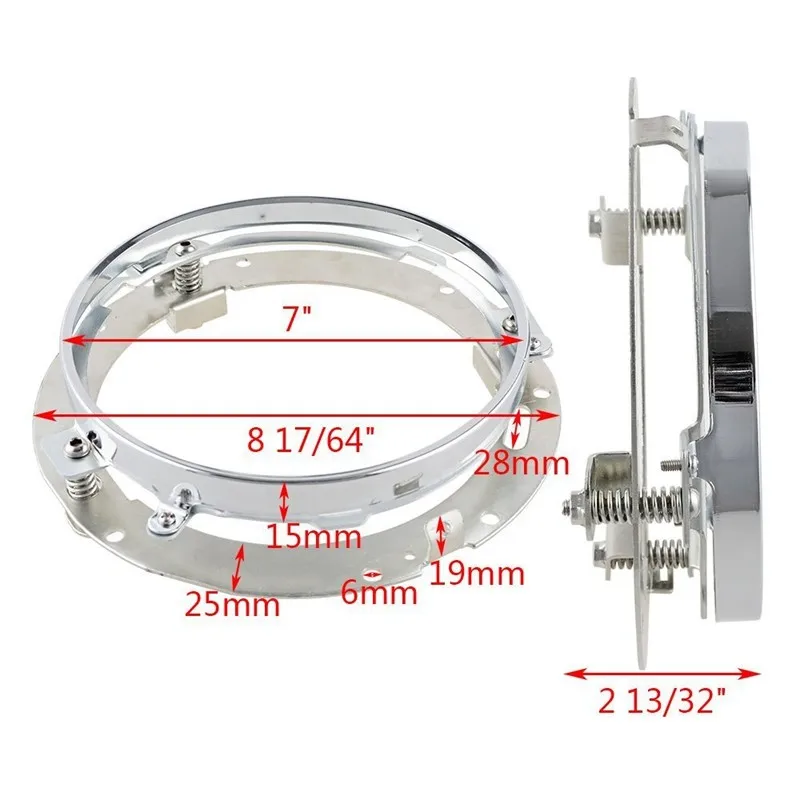 7 Inch Silver Round Mounting Bracket Ring for Motorcycle LED Projector Headlamp Headlight cx