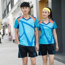 Новая быстросохнущая Спортивная одежда для бадминтона для женщин/мужчин, теннисная одежда, одежда для настольного тенниса, комплекты одежды для бадминтона, теннисная форма A113