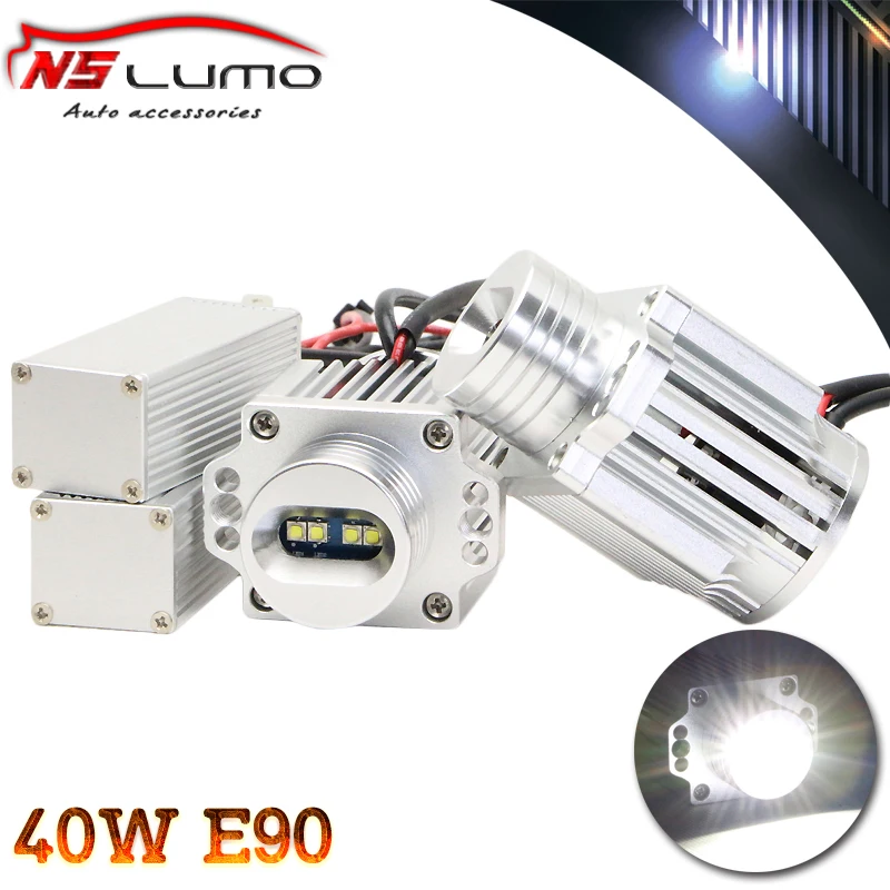 

NEWEST SUPER BRIGHT C REE E90 E91 40W LCI HALOGEN HEADLIGHTS REPLACEMENT ANGEL EYES HALO RINGS LED MARKER WITH FANS