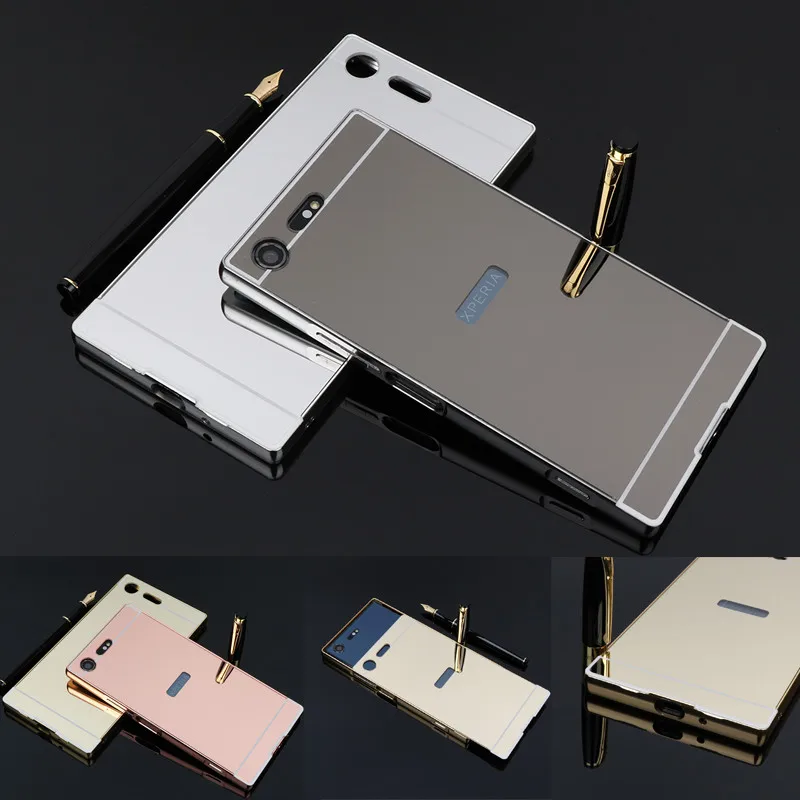 

For Sony Xperia XZ Premium G8141 Case Plating Metal Alumium Frame Cover with Mirror Back Cover Hard Case for Sony XZ Premium