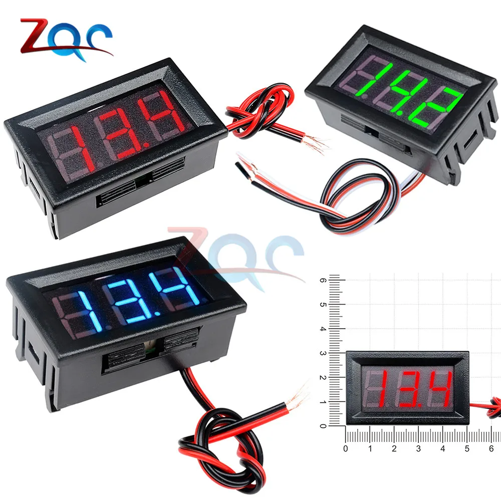

0.56 inch Mini Digital Voltmeter DC 4.5V to 30V AC 70V to 500V Voltage Panel Meter For 6V 12V Electromobile Motorcycle Car