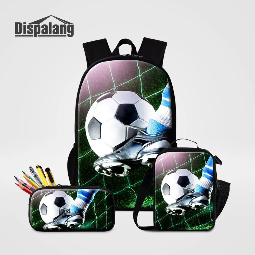 Dispalang детский модный рюкзак Ланчбокс Чехол Карандаш для школы футбольные Мячи Футбол школьные сумки мальчики баскетбольные мячи рюкзак Rugzak - Цвет: 3 PCS Set16