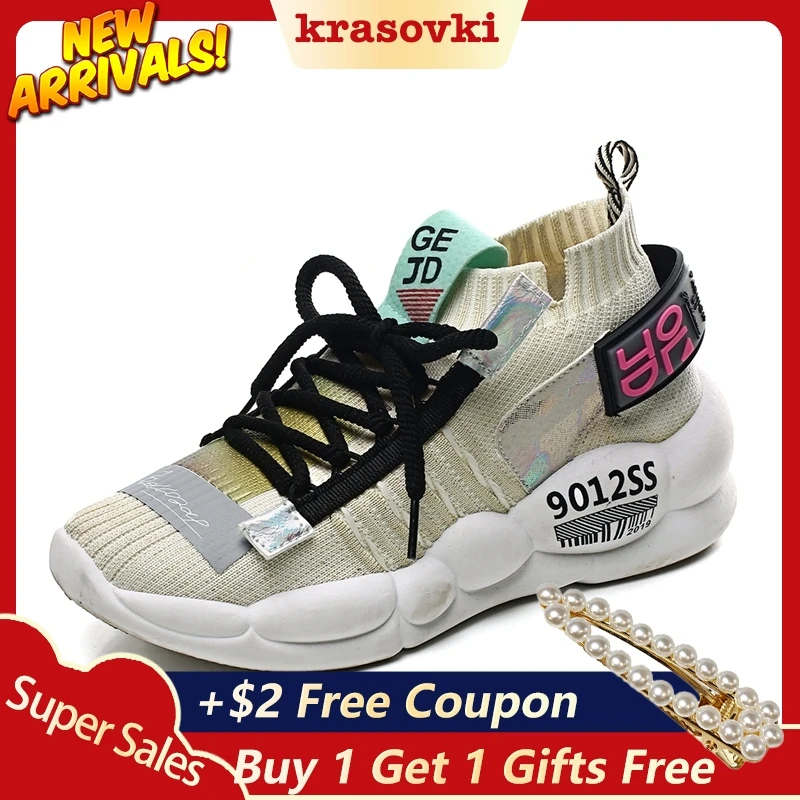 Krasovki Sneakers Women Lace Thick Bottom Fashion Round Toe Mesh Breathable Dropshipping Muffin Bottom Causal Womens Shoes